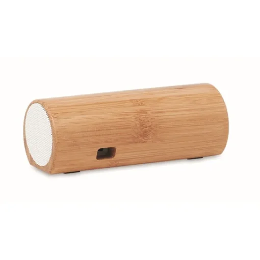 Gift Campaign Speaker wireless 5.0 cilindrico in ABS rivestito in bambù Escandi> Casse Personalizzate
