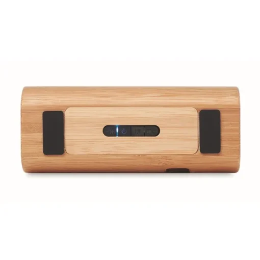 Gift Campaign Speaker wireless 5.0 cilindrico in ABS rivestito in bambù Escandi> Casse Personalizzate