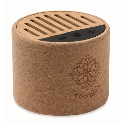 Gift Campaign Speaker wireless 5.3 personalizzati in ABS sughero e bambù Shanti> Casse Personalizzate
