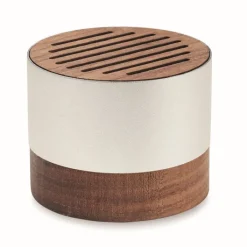 Gift Campaign Speaker wireless alluminio riciclato con dettagli in di noce 3W> Casse Personalizzate