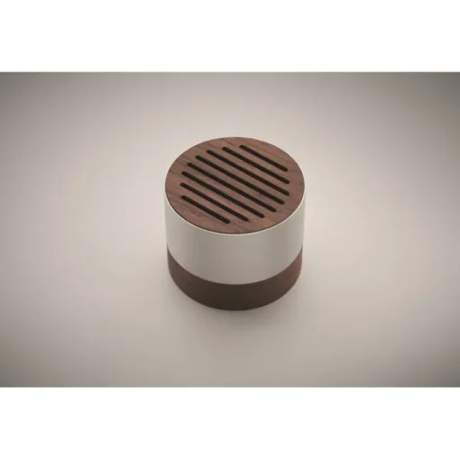 Gift Campaign Speaker wireless alluminio riciclato con dettagli in di noce 3W> Casse Personalizzate