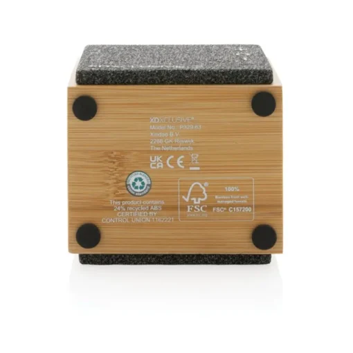 Gift Campaign Speaker wireless BT 5.1 in bambù e ABS riciclato di qualità Luxury 5W> Casse Personalizzate