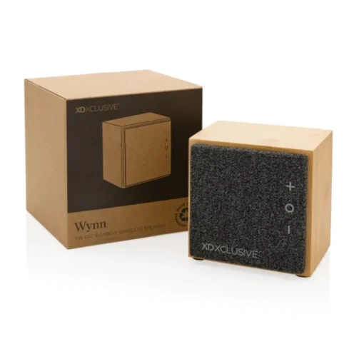 Gift Campaign Speaker wireless BT 5.1 in bambù e ABS riciclato di qualità Luxury 5W> Casse Personalizzate