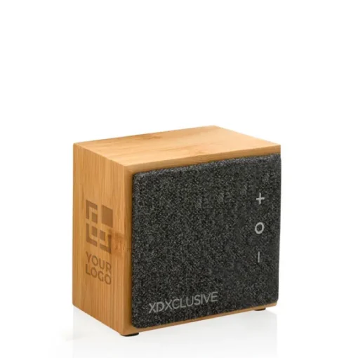 Gift Campaign Speaker wireless BT 5.1 in bambù e ABS riciclato di qualità Luxury 5W> Casse Personalizzate