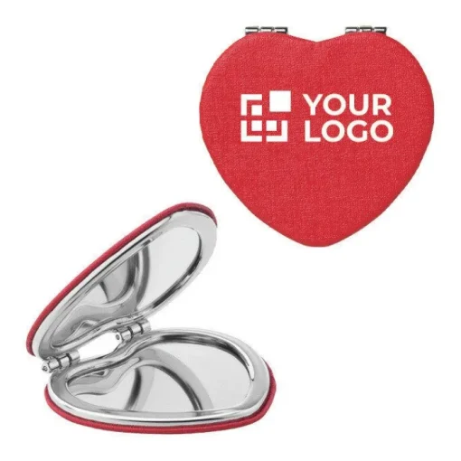 Gift Campaign Specchietto doppio tascabile a forma di cuore personalizzato Valentine> Gadget Per Parrucchieri|Specchietti Da Borsa