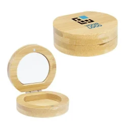 Gift Campaign Specchietto tascabile compatto in bambù da personalizzare Bamboo></noscript> Gadget Per Parrucchieri|Specchietti Da Borsa
