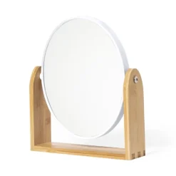 Gift Campaign Specchio da tavolo bifacciale con base in bambù con logo Twist></noscript> Gadget Per Parrucchieri