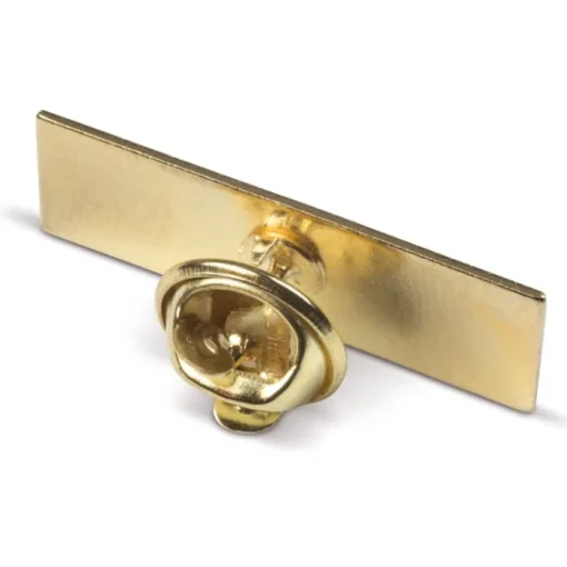Gift Campaign Spilletta pubblicitaria rettangolare in metallo dorato 30x10mm> Spille