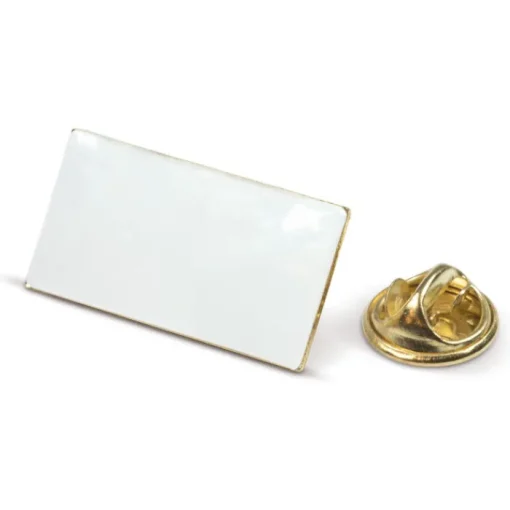 Gift Campaign Spillette personalizzate rettangolare in metallo dorato 26x14mm> Spille