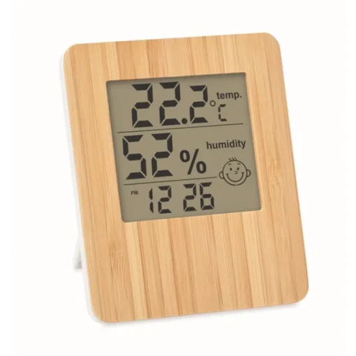 Gift Campaign Stazione meteo con logo schermo LCD frontale in bamboo Suncity> Altri Gadget Pubblicitari|Gadget Per L'Ufficio