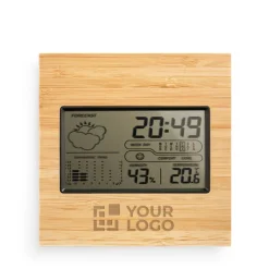 Gift Campaign Stazione meteo ecologica con orologio temperatura e calendario Bamboo> Altri Gadget Pubblicitari