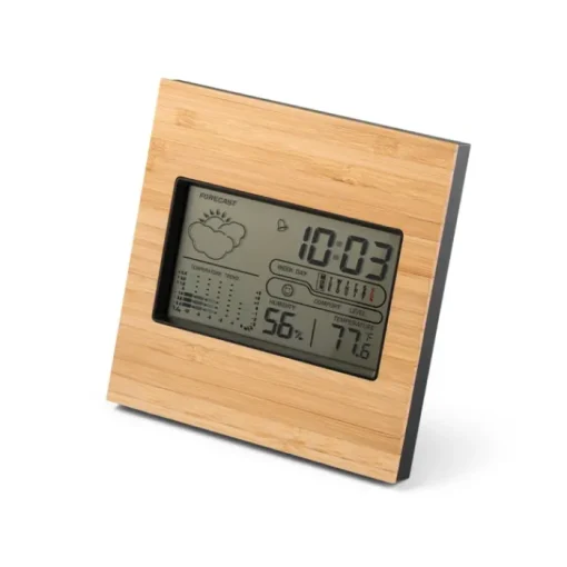 Gift Campaign Stazione meteo ecologica con orologio temperatura e calendario Bamboo> Altri Gadget Pubblicitari