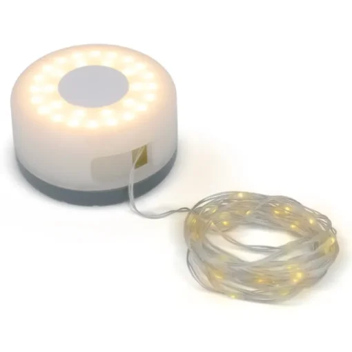 Gift Campaign Stringa di 8m con luci LED avvolgibile con batteria ricaricabile> Torce