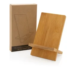 Gift Campaign Supporto cellulare promozionale in bambù con foro per cavi Nature FSC></noscript> Gadget Ecologici