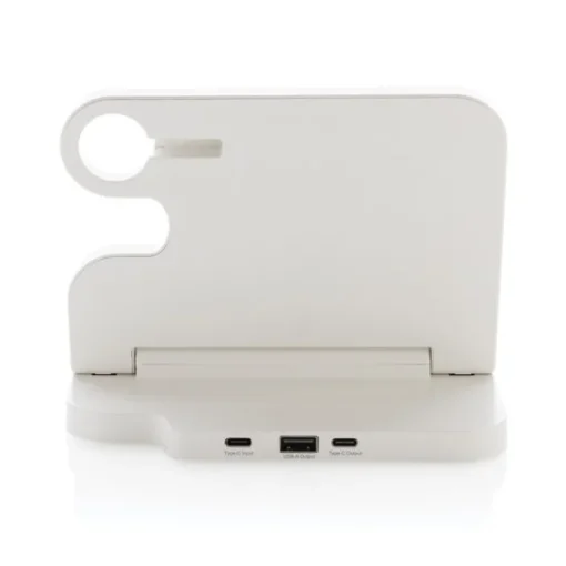 Gift Campaign Supporto in ABS riciclato con caricatore wireless per 3 dispositivi> Caricabatterie
