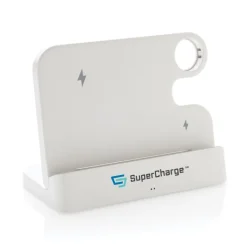 Gift Campaign Supporto in ABS riciclato con caricatore wireless per 3 dispositivi></noscript> Caricabatterie
