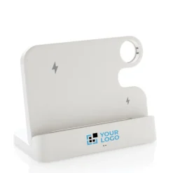 Gift Campaign Supporto in ABS riciclato con caricatore wireless per 3 dispositivi></noscript> Caricabatterie