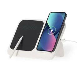 Gift Campaign Supporto per cellulare con caricatore wireless 15W e lavagna digitale> Caricabatterie