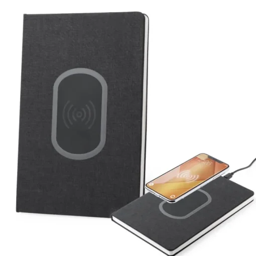 Gift Campaign Taccuini con logo A5 caricatore wireless pagine righe Battery Charger> Quaderni A5