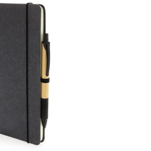 Gift Campaign Taccuini con logo A5 con elastico pagine a righe Recycled Leather> Taccuini Ecologici