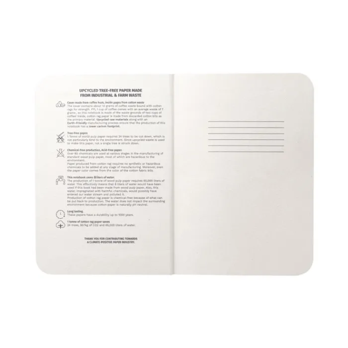 Gift Campaign Taccuini ecologici A5 con logo pagine a righe cotone Semirigid Coffee> Taccuini Ecologici|Quaderni A5