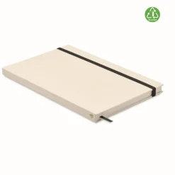 Gift Campaign Taccuini ecologici con logo A5 riciclati con elastico pagine a righe EcoMilk> Taccuini Ecologici|Quaderni A5