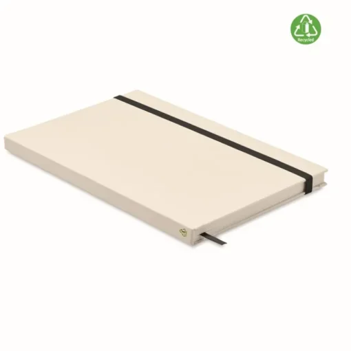 Gift Campaign Taccuini ecologici con logo A5 riciclati con elastico pagine a righe EcoMilk> Taccuini Ecologici|Quaderni A5