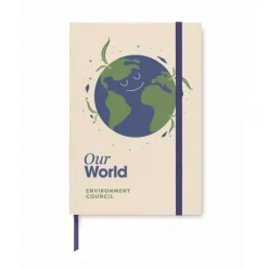 Gift Campaign Taccuini ecologici con logo A5 riciclati con elastico pagine a righe EcoMilk></noscript> Taccuini Ecologici|Quaderni A5