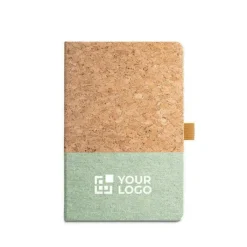 Gift Campaign Taccuini ecologici personalizzati a righe copertina sughero e lino Greener Colors><noscript><img width=