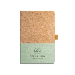 Gift Campaign Taccuini ecologici personalizzati a righe copertina sughero e lino Greener Colors><noscript><img width=