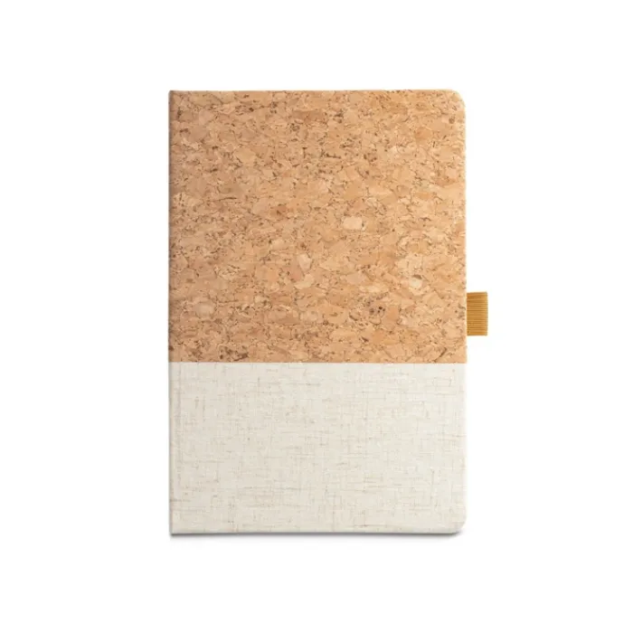 Gift Campaign Taccuini ecologici personalizzati a righe copertina sughero e lino Greener Colors> Taccuini Ecologici|Quaderni A5