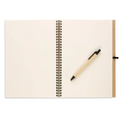 Gift Campaign Taccuini ecologici personalizzati pagine bianche e penna blu EcoBasic Large> Gadget Ecologici|Taccuini Con Penna