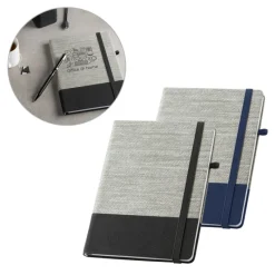 Gift Campaign Taccuino A5 bicolore in tela di cotone e paglia e fogli a righe Office></noscript> Quaderni A5