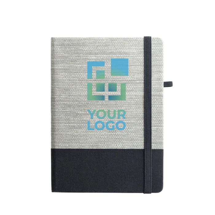 Gift Campaign Taccuino A5 bicolore in tela di cotone e paglia e fogli a righe Office> Quaderni A5