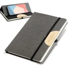Gift Campaign Taccuino A5 con copertina in lino supporto telefono e pagine neutre> Quaderni A5