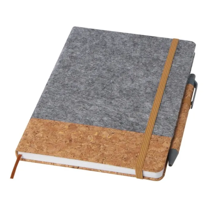 Gift Campaign Taccuino A5 con copertina in sughero e feltro riciclato fogli a righe> Quaderni A5