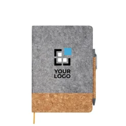 Gift Campaign Taccuino A5 con copertina in sughero e feltro riciclato fogli a righe><noscript><img width=