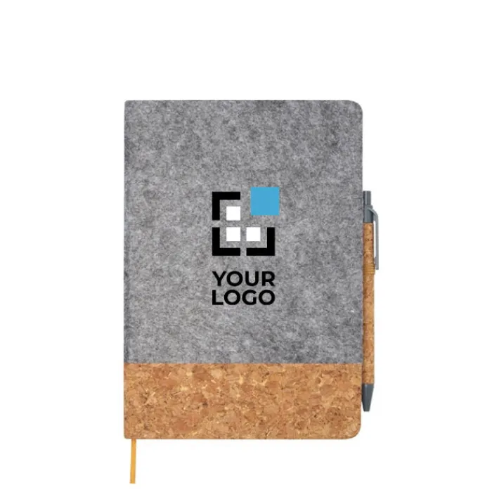 Gift Campaign Taccuino A5 con copertina in sughero e feltro riciclato fogli a righe> Quaderni A5