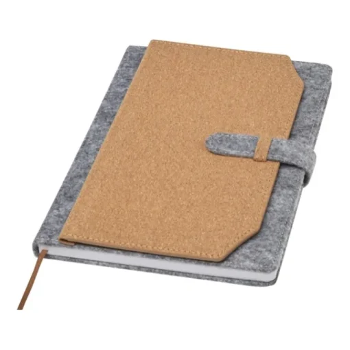 Gift Campaign Taccuino A5 in feltro riciclato e sughero con 3 tasche e fogli a righe> Quaderni A5
