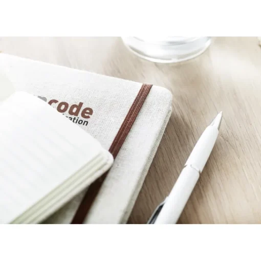 Gift Campaign Taccuino con logo A5 con elastico copertina canvas pagine righe Canvas> Quaderni A5