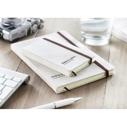 Gift Campaign Taccuino con logo A5 con elastico copertina canvas pagine righe Canvas> Quaderni A5