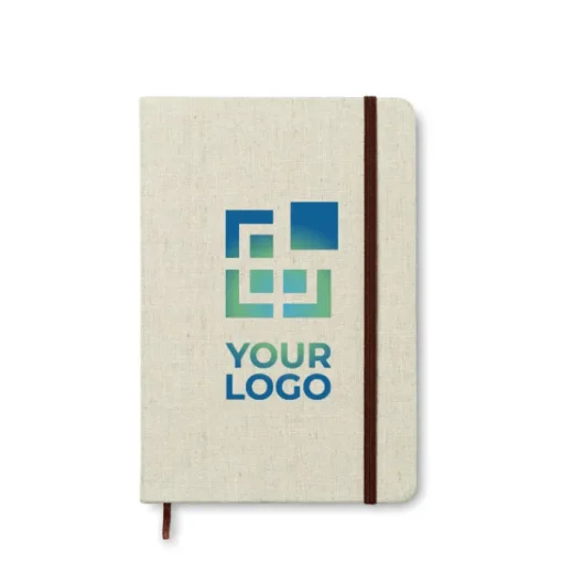 Gift Campaign Taccuino con logo A5 con elastico copertina canvas pagine righe Canvas> Quaderni A5