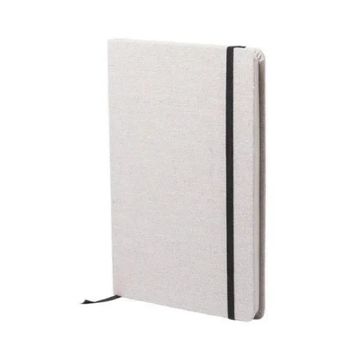 Gift Campaign Taccuino con logo A5 copertina cotone con elastico pagine neutre Royal> Gadget Ecologici|Taccuini Ecologici