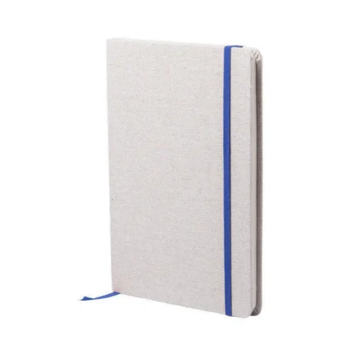 Gift Campaign Taccuino con logo A5 copertina cotone con elastico pagine neutre Royal> Gadget Ecologici|Taccuini Ecologici