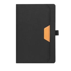 Gift Campaign Taccuino con tasca esterna e dettaglio marrone in PU A5 fogli a righe><noscript><img width=