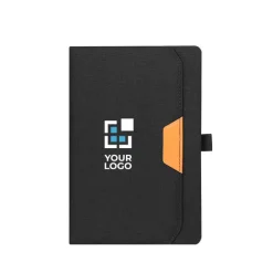 Gift Campaign Taccuino con tasca esterna e dettaglio marrone in PU A5 fogli a righe><noscript><img width=