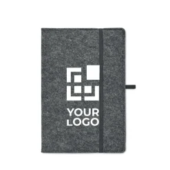 Gift Campaign Taccuino formato A5 con copertina in feltro RPET e pagine a righe><noscript><img width=