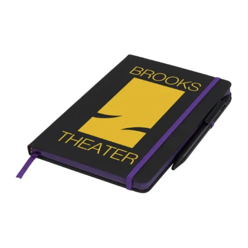 Gift Campaign Taccuino nero A5 con penna elastico colorato pagine a righe BlackBook> Taccuini Con Penna|Quaderni A5