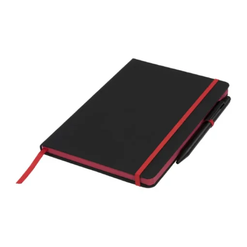 Gift Campaign Taccuino nero A5 con penna elastico colorato pagine a righe BlackBook> Taccuini Con Penna|Quaderni A5