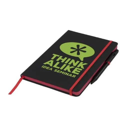 Gift Campaign Taccuino nero A5 con penna elastico colorato pagine a righe BlackBook> Taccuini Con Penna|Quaderni A5